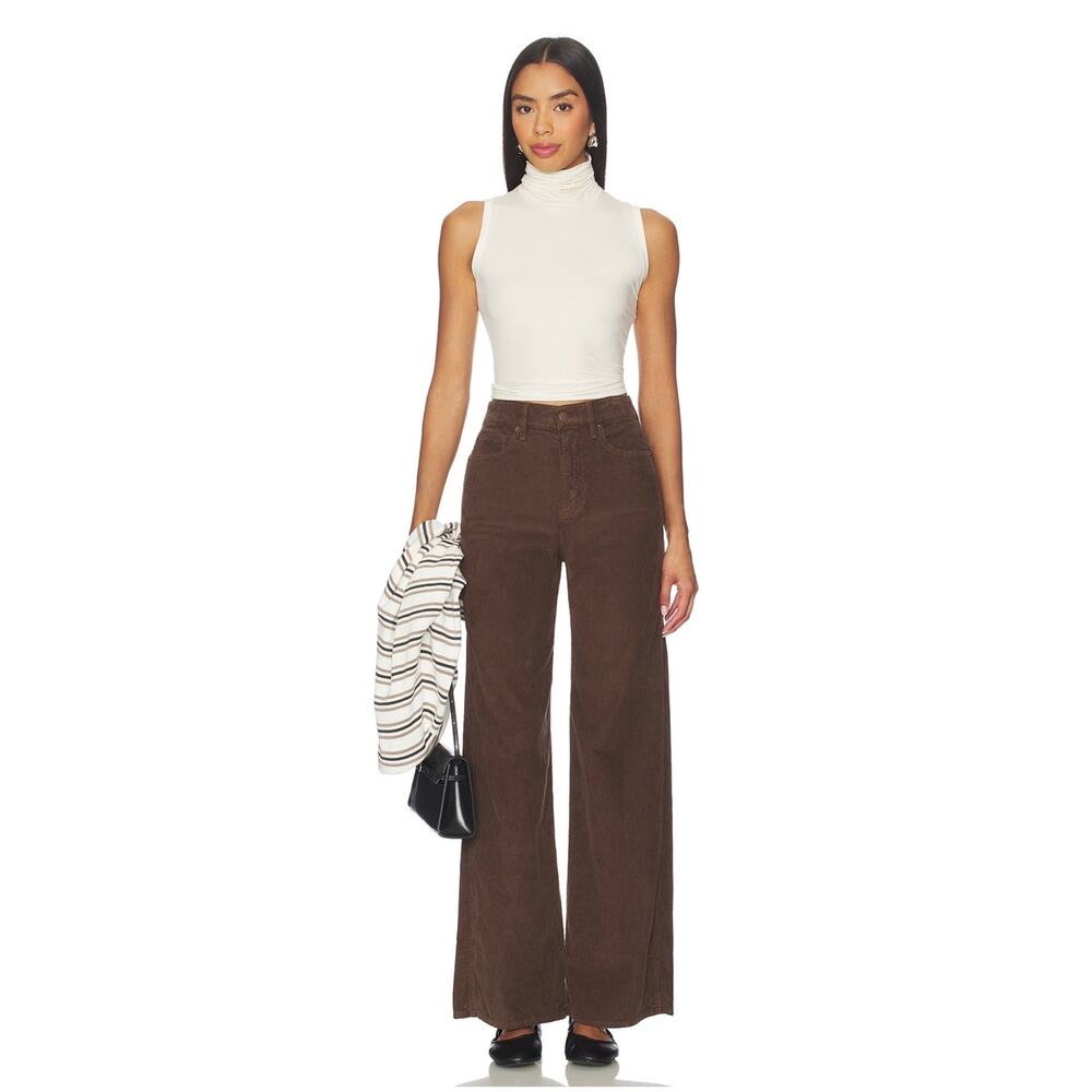 NEW Veronica Beard Taylor High Rise Wide Leg Pant Corduroy Brown Size 27 - Picture 6 of 11